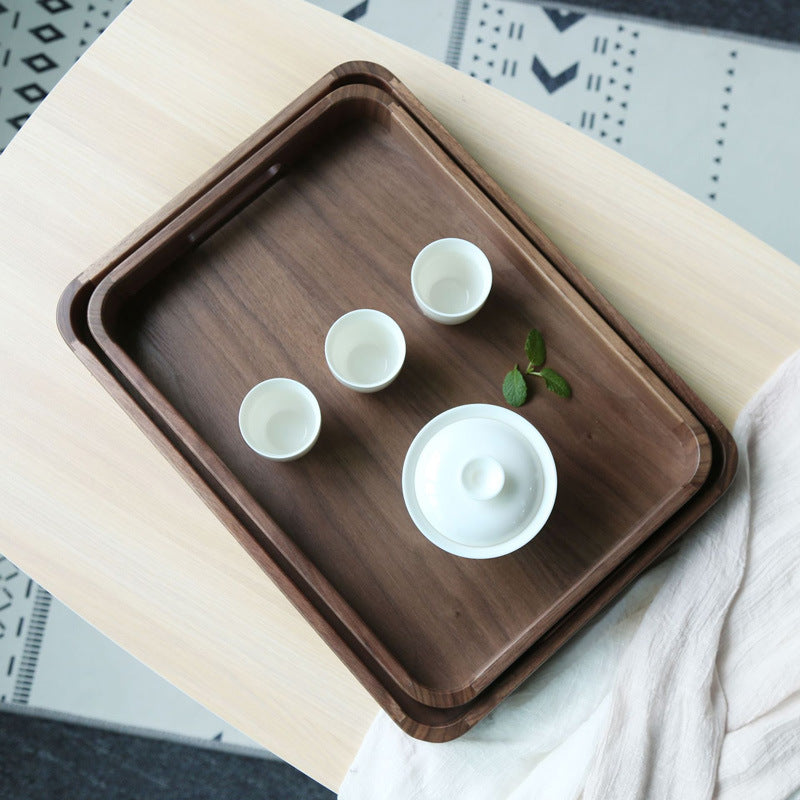 Black Walnut Serving Tray with Integrated Handles