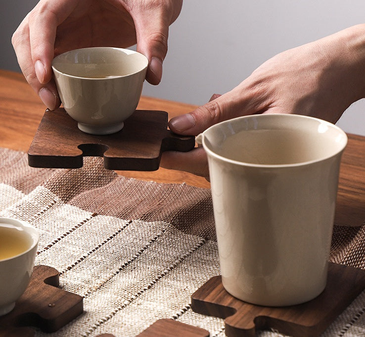 Walnut Puzzle Coaster Set (Set of 4)
