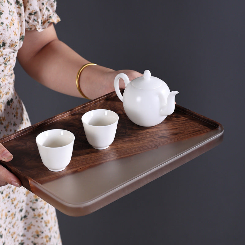 Walnut Resin Serving Tray Collection