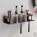Black Walnut Toothbrush Station | Perforation free