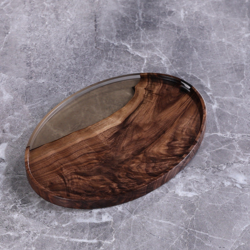 Walnut Resin Serving Tray Collection