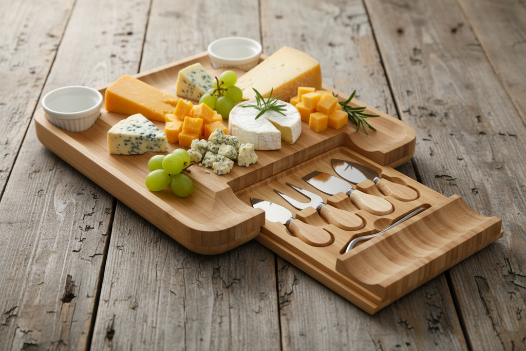 Western Acacia Chopping Board Cheese Set