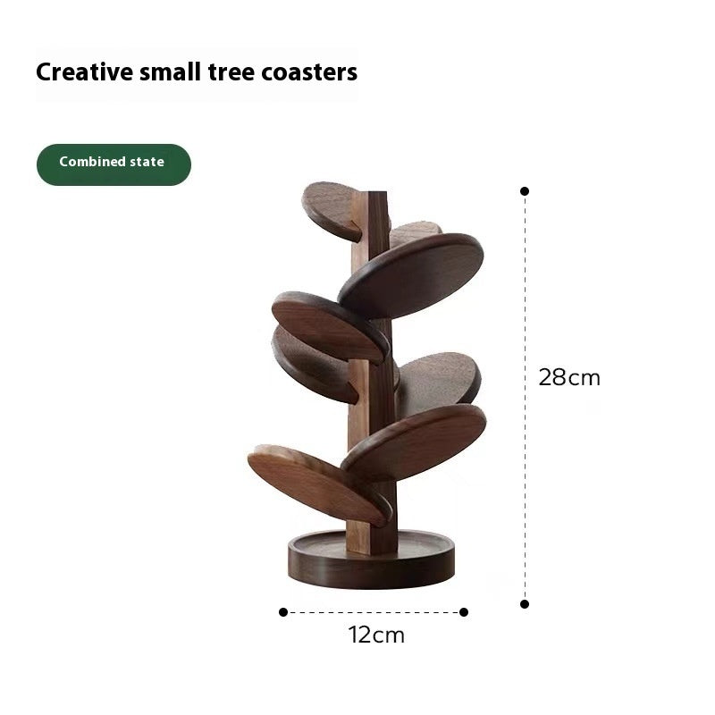 Premium Black Walnut Coaster Tree