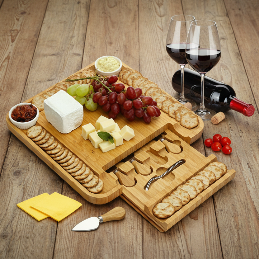 Western Acacia Chopping Board Cheese Set