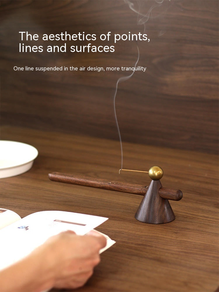 Antique Zen Black Walnut Incense Burner & Incense Holder