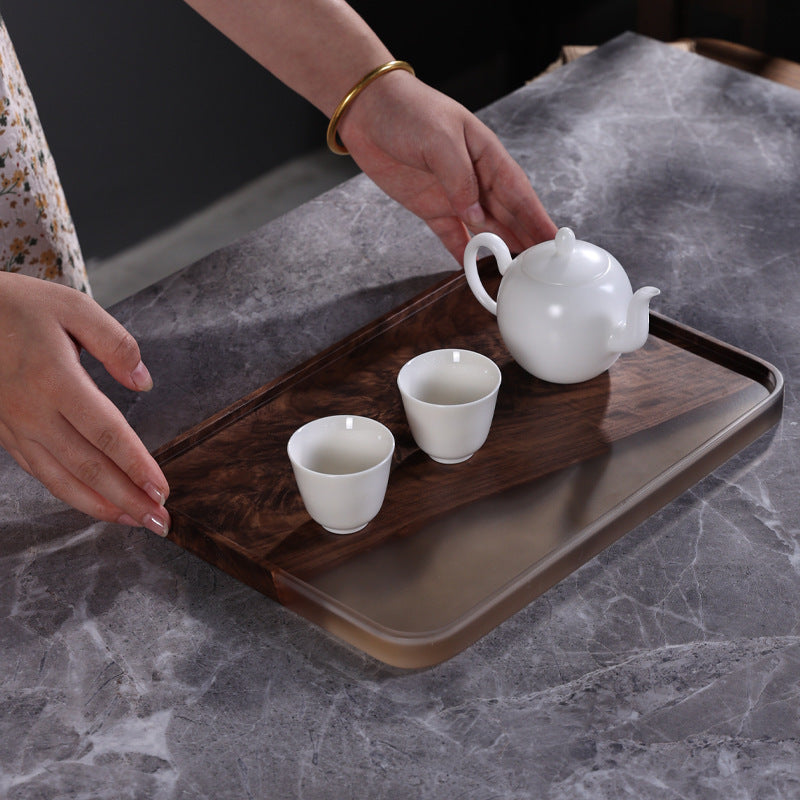 Walnut Resin Serving Tray Collection