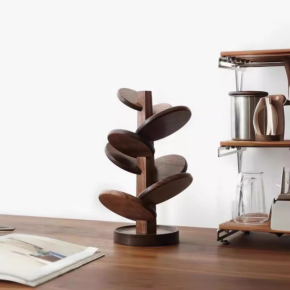 Premium Black Walnut Coaster Tree