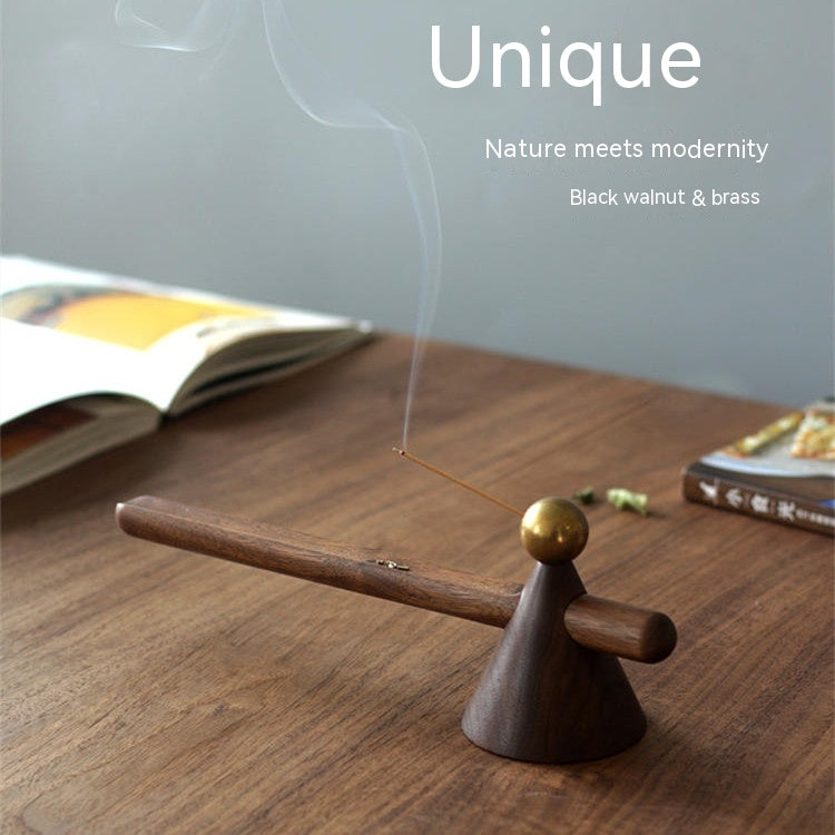 Antique Zen Black Walnut Incense Burner & Incense Holder