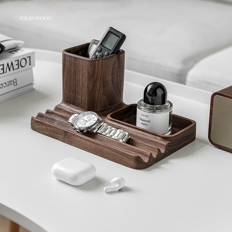 The Executive Walnut Desk Organiser