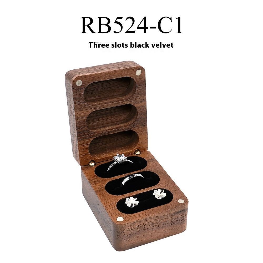 Black Walnut Wedding Ring Jewellery Box