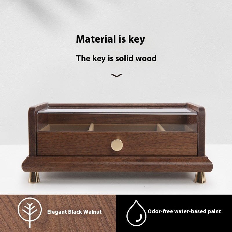 Japanese Style Black Walnut Jewelry Storage Box