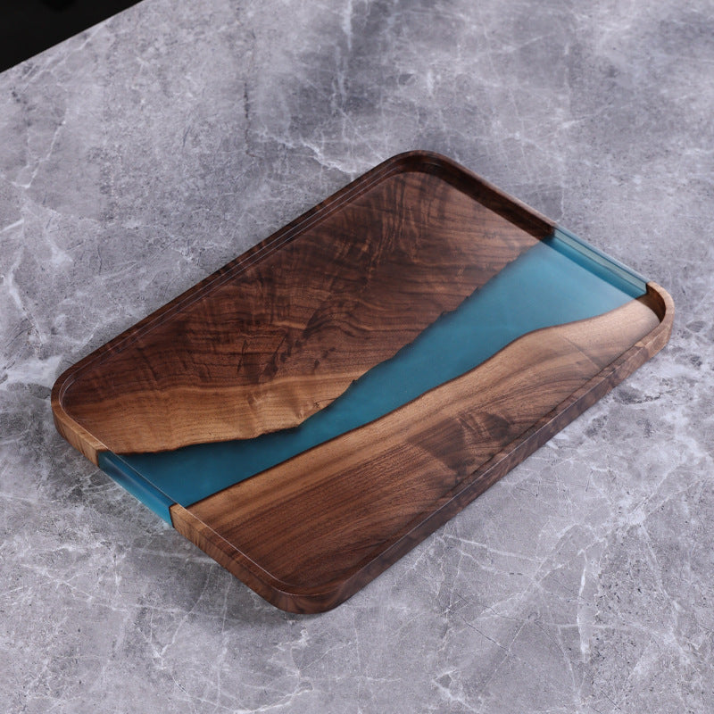 Walnut Resin Serving Tray Collection