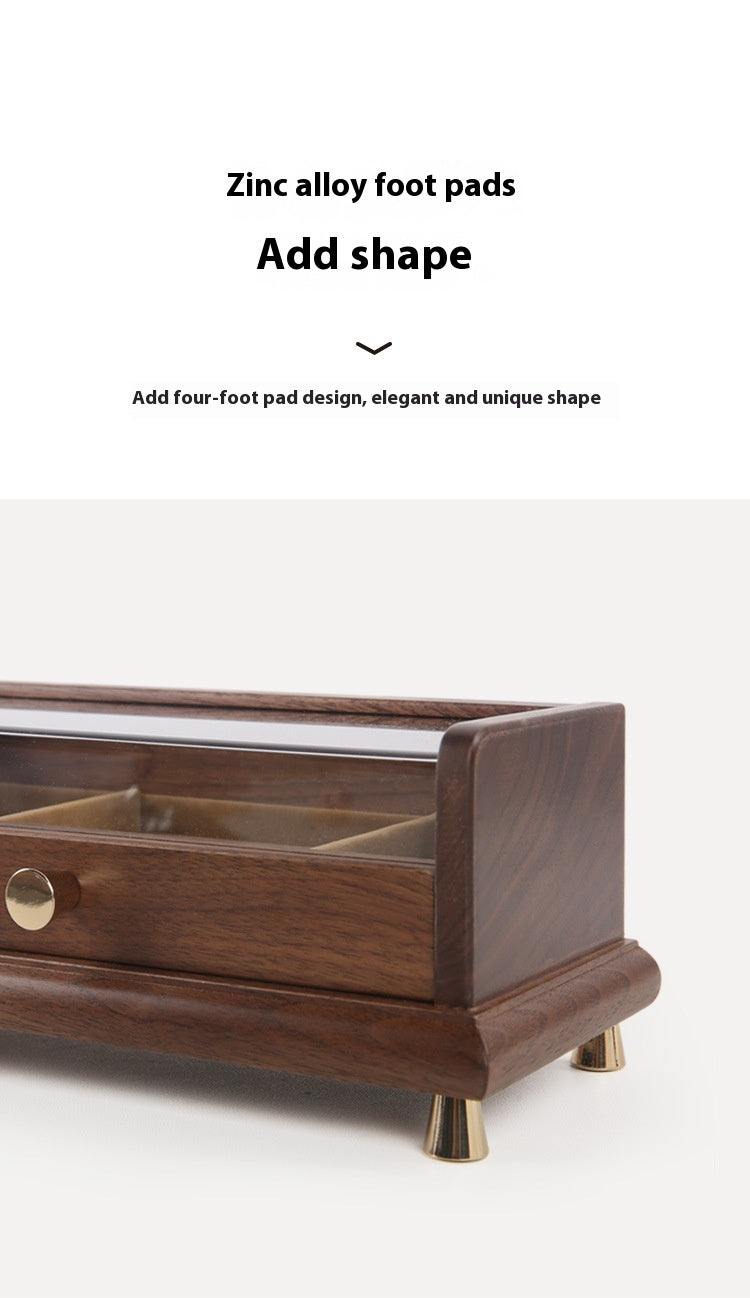 Japanese Style Black Walnut Jewelry Storage Box