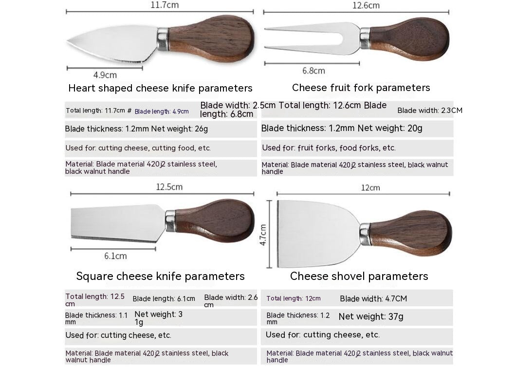 The Artisan Walnut Cheese Knife Set & Baking Tools - HF201BH Collection