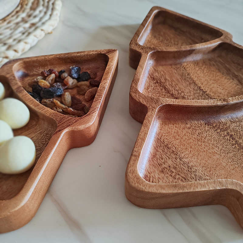 Walnut Christmas Tree Compartment Tray