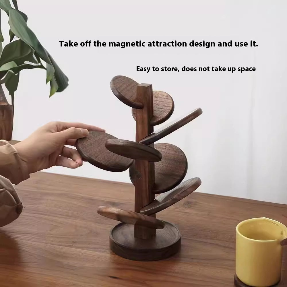 Premium Black Walnut Coaster Tree